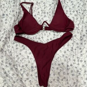 Burgundy bikini